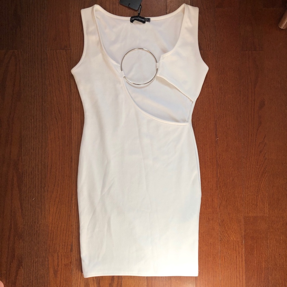 White Ring Detail Bodycon Dress